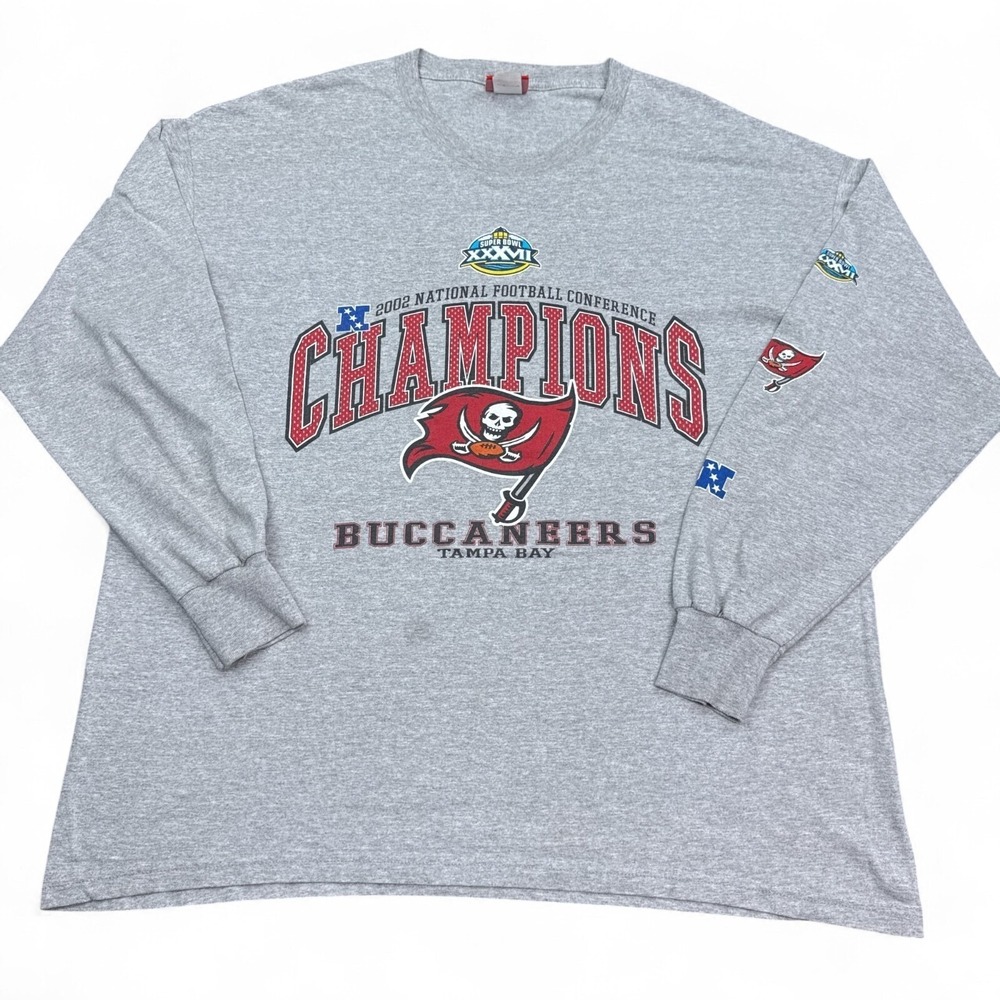 Vintage NFL Tampa Bay Buccaneers Tee Shirt Adult Size XL Long Sleeve Super Bowl
